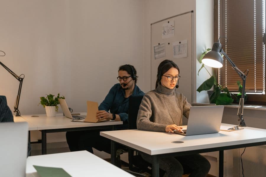 Small B2B brand team at work