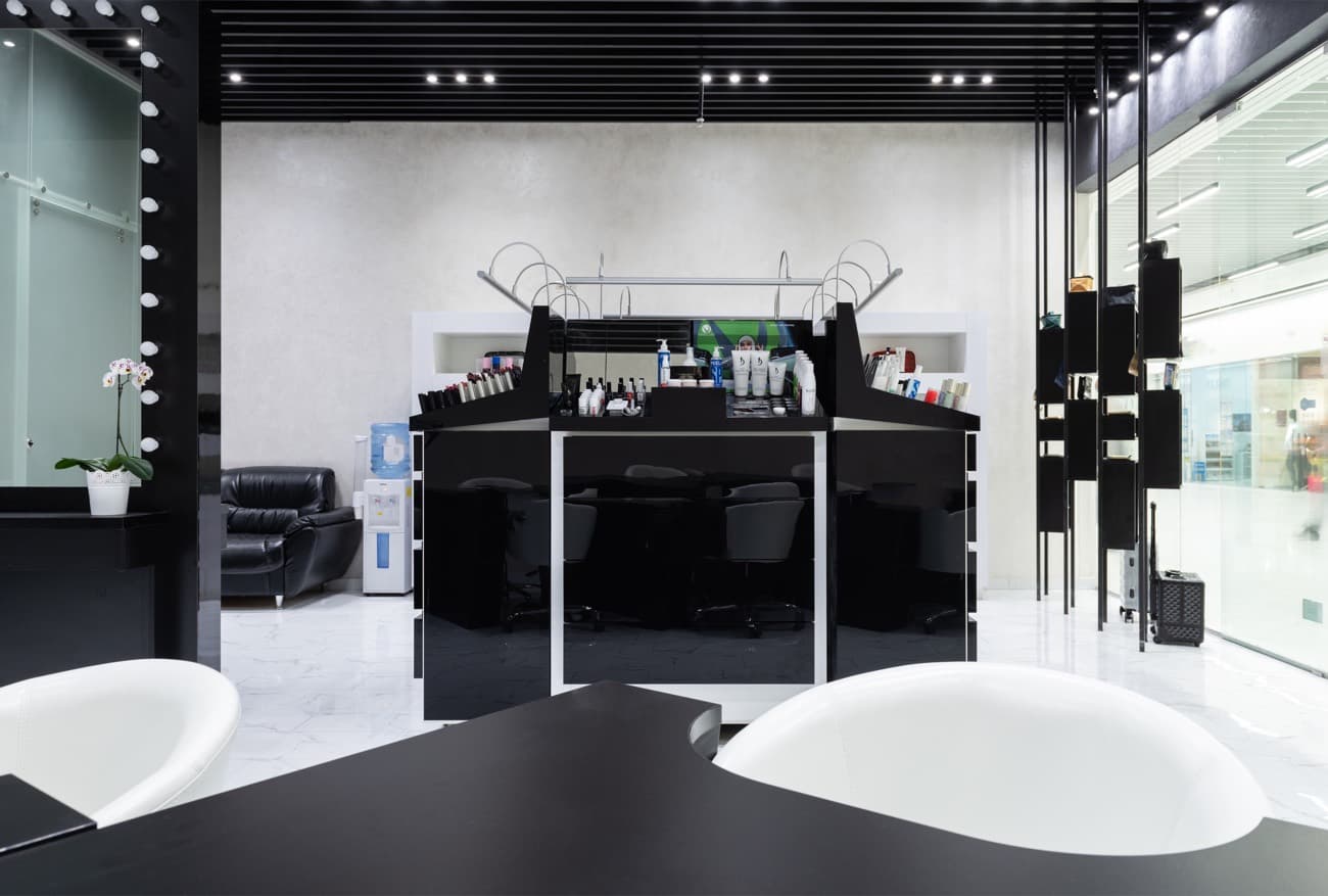 Sleek modern business reception interior